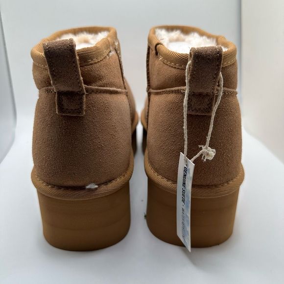 CUSHIONAIRE Women's Genuine Suede Cozy Mule Platform +Memory Foam 9 CHESTNUT - Picture 4 of 7